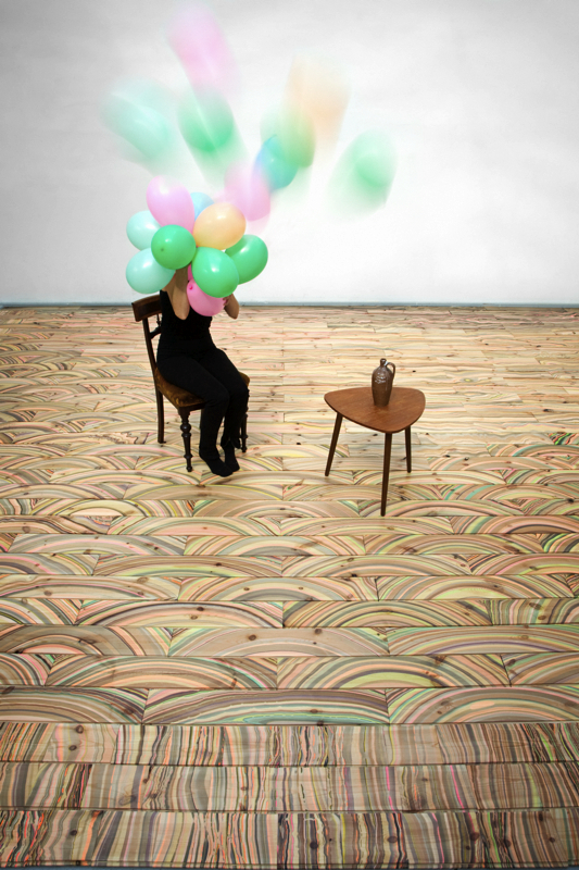 Pernille Snedker Hansen_Marbelous Wood Floor_flying balloons