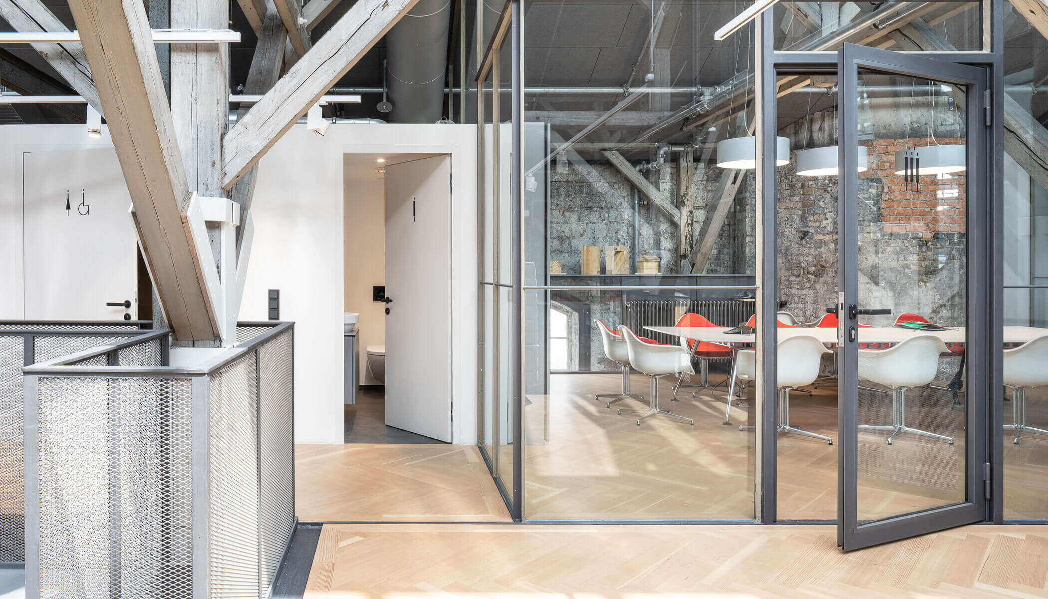 pur natur Kollin Herringbone Floorboards in an Open Space Office
